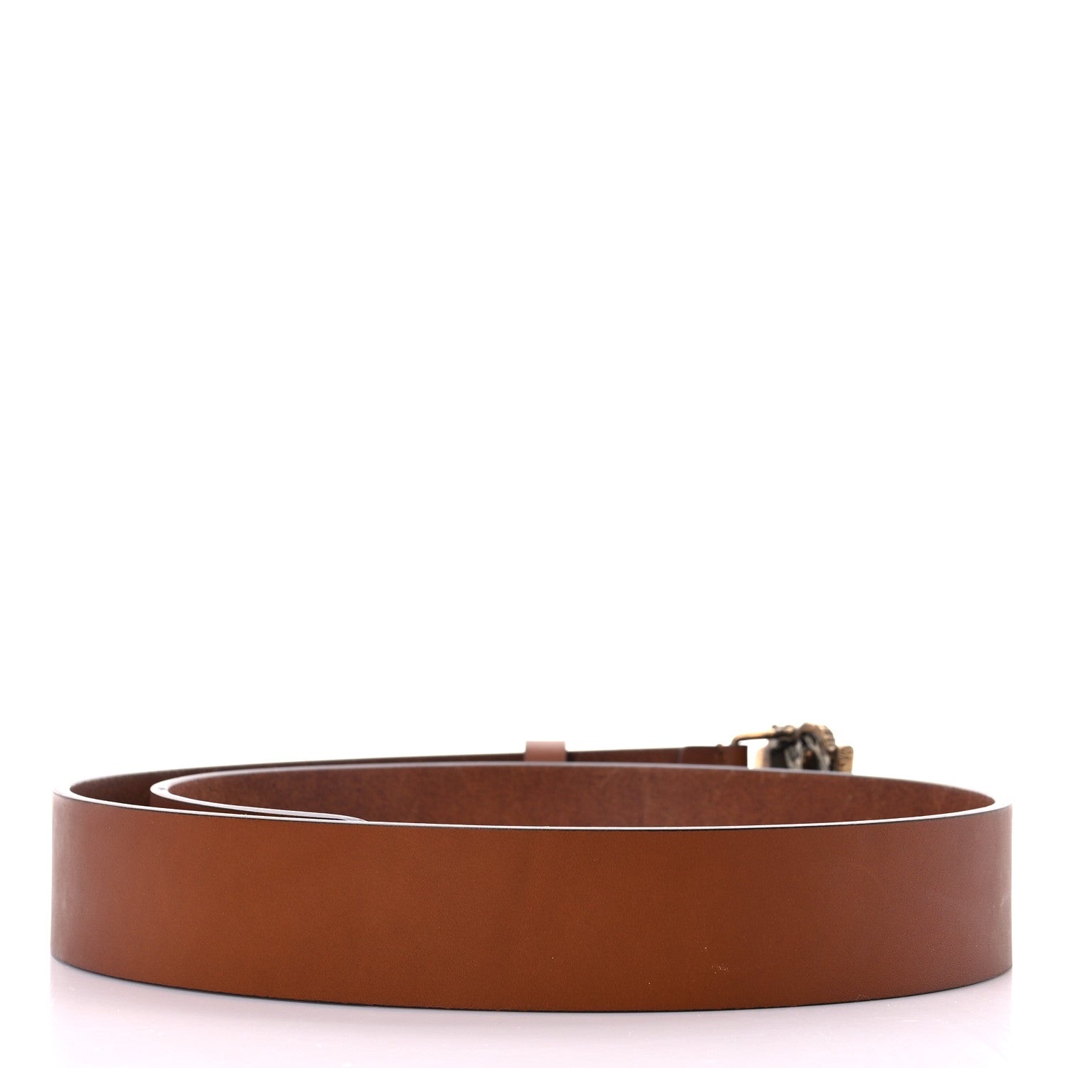 Gucci Calfskin Metal Tiger head Buckle Belt 90 36 Brown 2 of 7