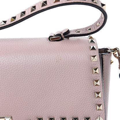 Valentino Garavani Grained Calfskin Rockstud Top Handle Flap Shoulder Bag Poudre 10 of 14