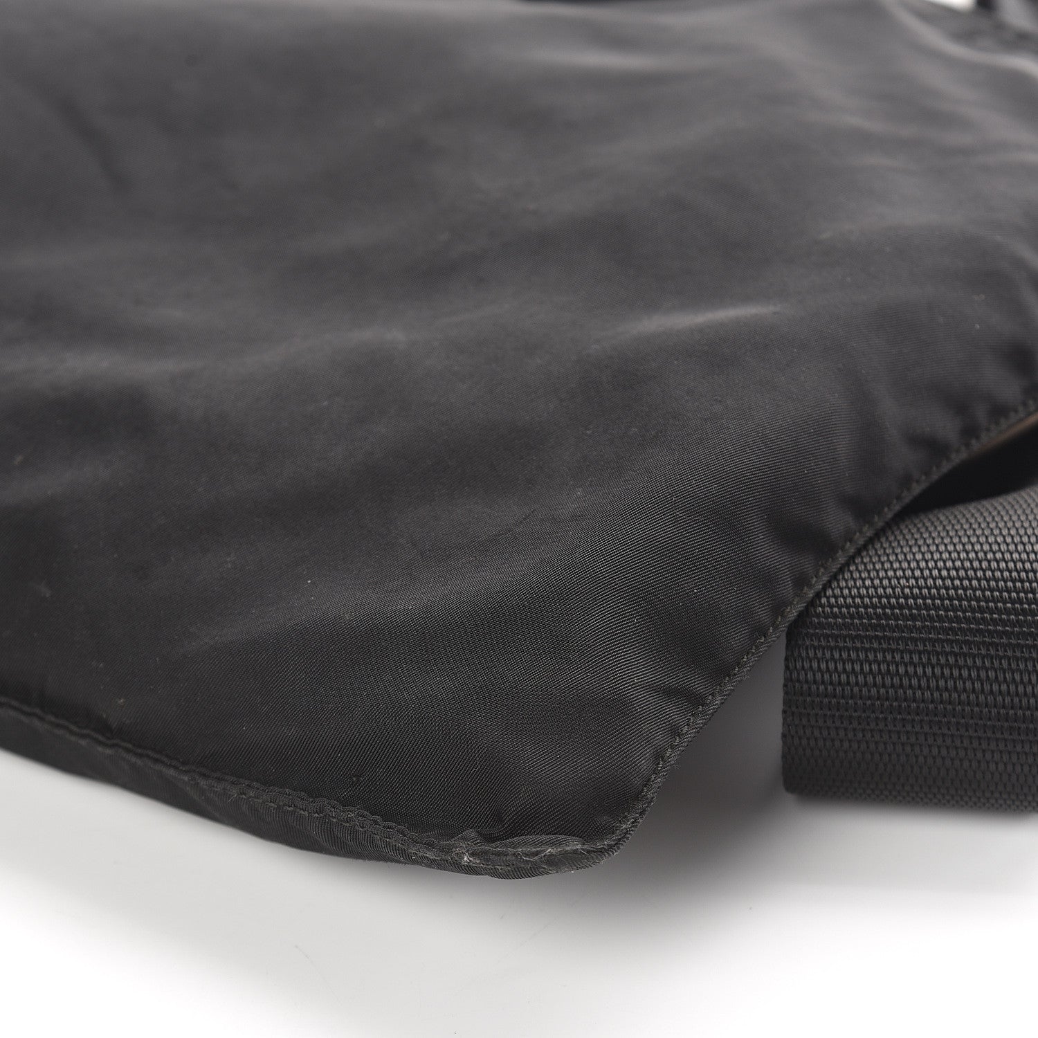 Prada Nylon Small Flat Messenger Bag Black 7 of 7