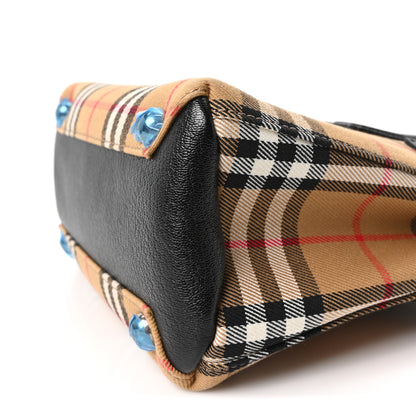 Burberry Goatskin Vintage Check Small Banner Tote Black 10 of 10