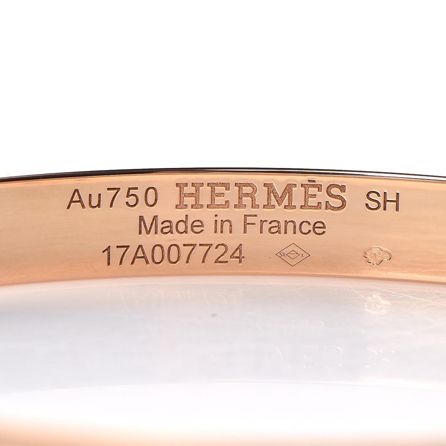 Hermes 18K Rose Gold Diamond PM H D'Ancre Bracelet SH 4 of 6