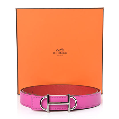Hermes Swift Epsom 24mm Gamma Belt 85 Magnolia Rouge Casaque 7 of 7