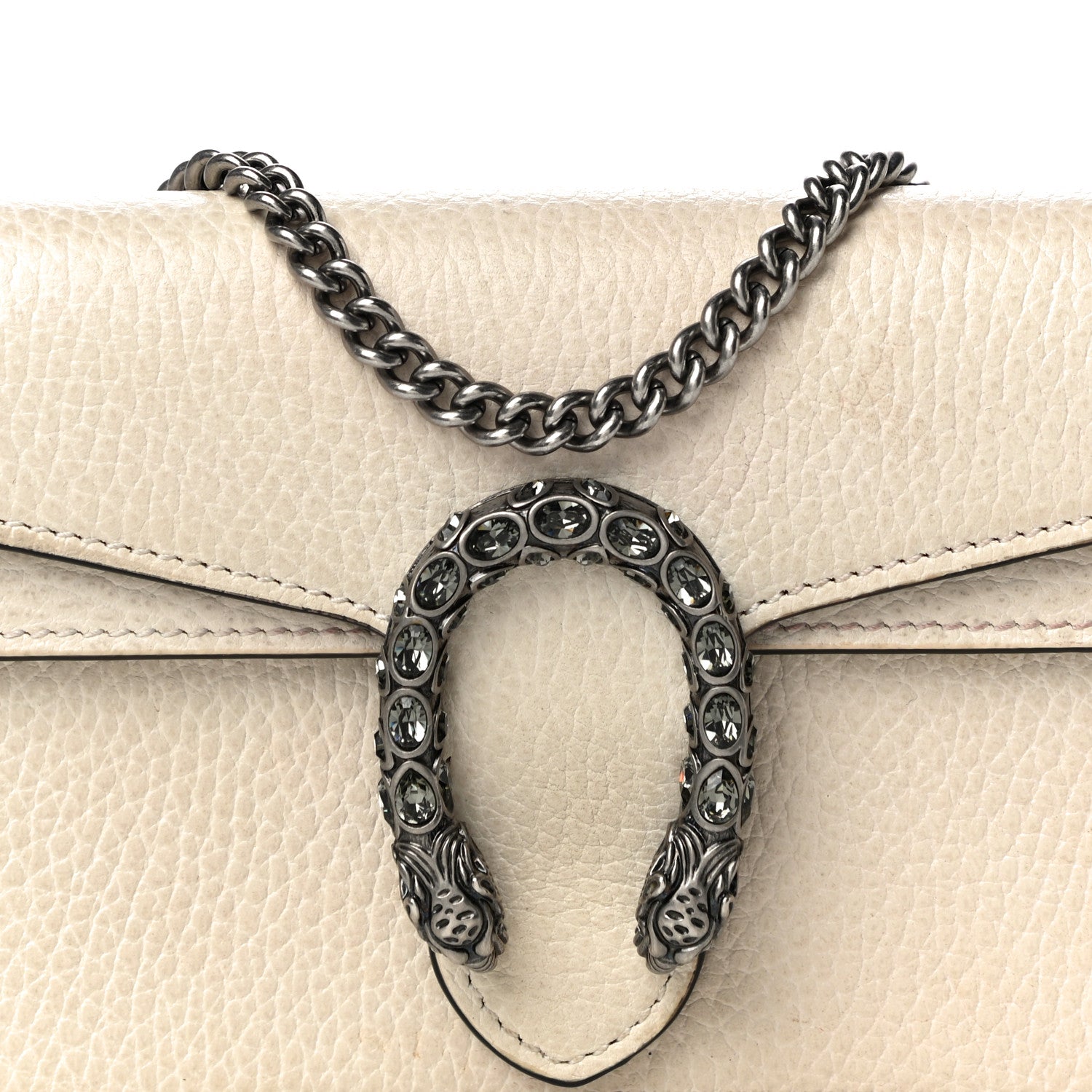 Gucci Dollar Calfskin Crystal Super Mini Dionysus Shoulder Bag Mystic White Black Diamond 7 of 17