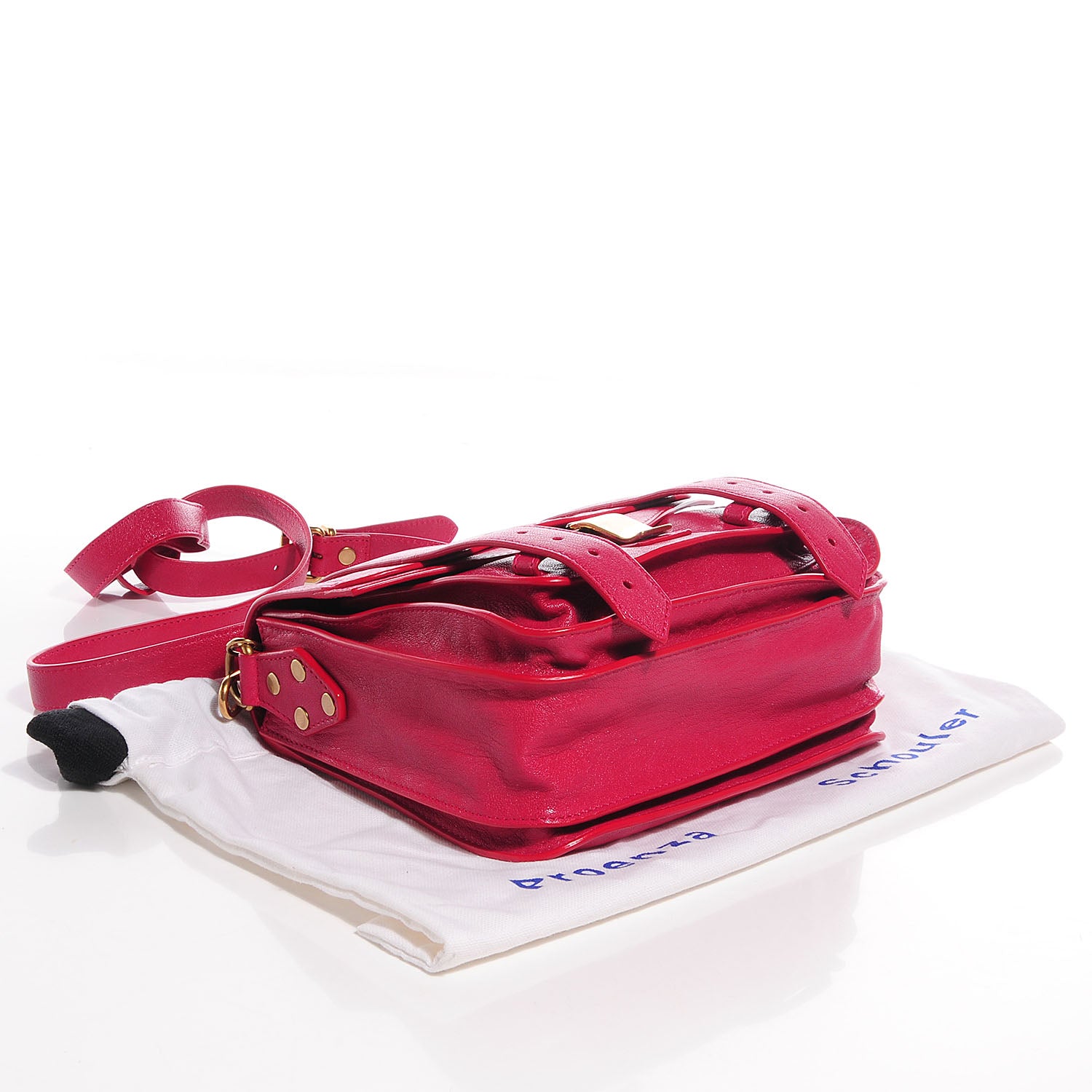 Proenza Schouler Lambskin PS1 Mini Pouch Messenger Bag Raspberry 5 of 11