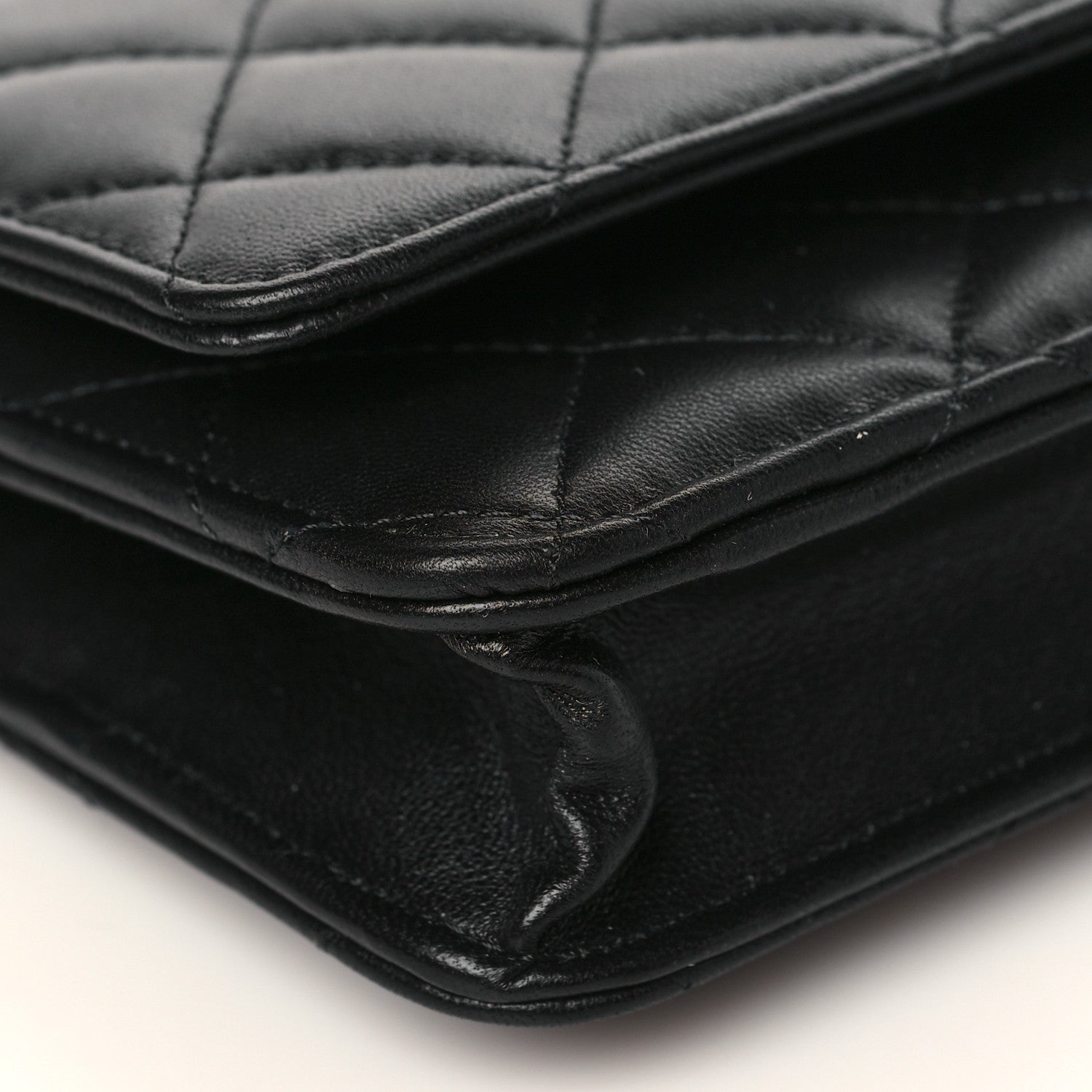 Chanel Lambskin Quilted Wallet On Chain WOC Black 10 of 12