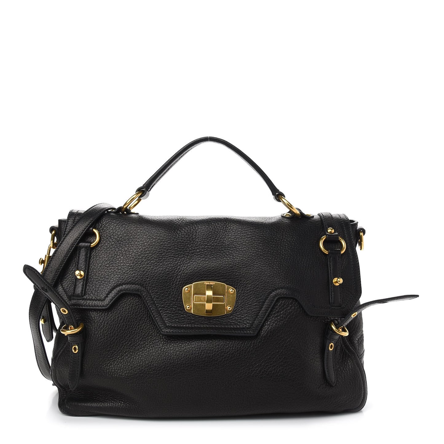Cervo East-West Flap Satchel Black