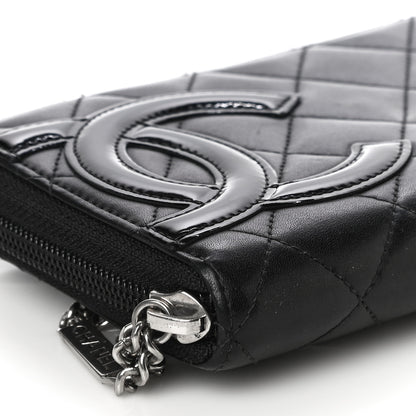 Chanel Calfskin Quilted Cambon Large Gusset Zip Around Wallet Black 9 of 13