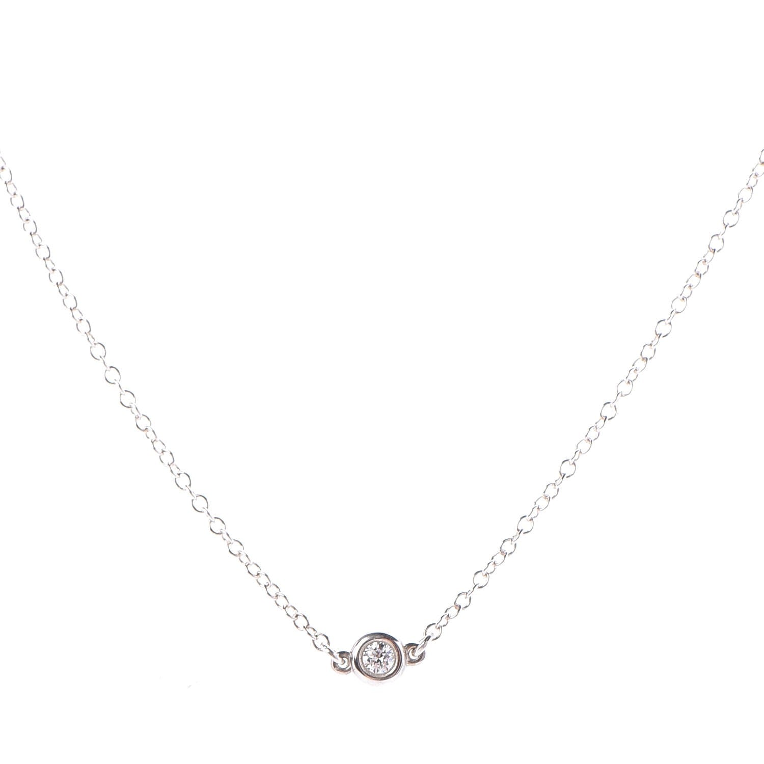 Tiffany Sterling Silver Diamond .09ctw Elsa Peretti Diamonds by the Yard Three Station Necklace 4 of 8