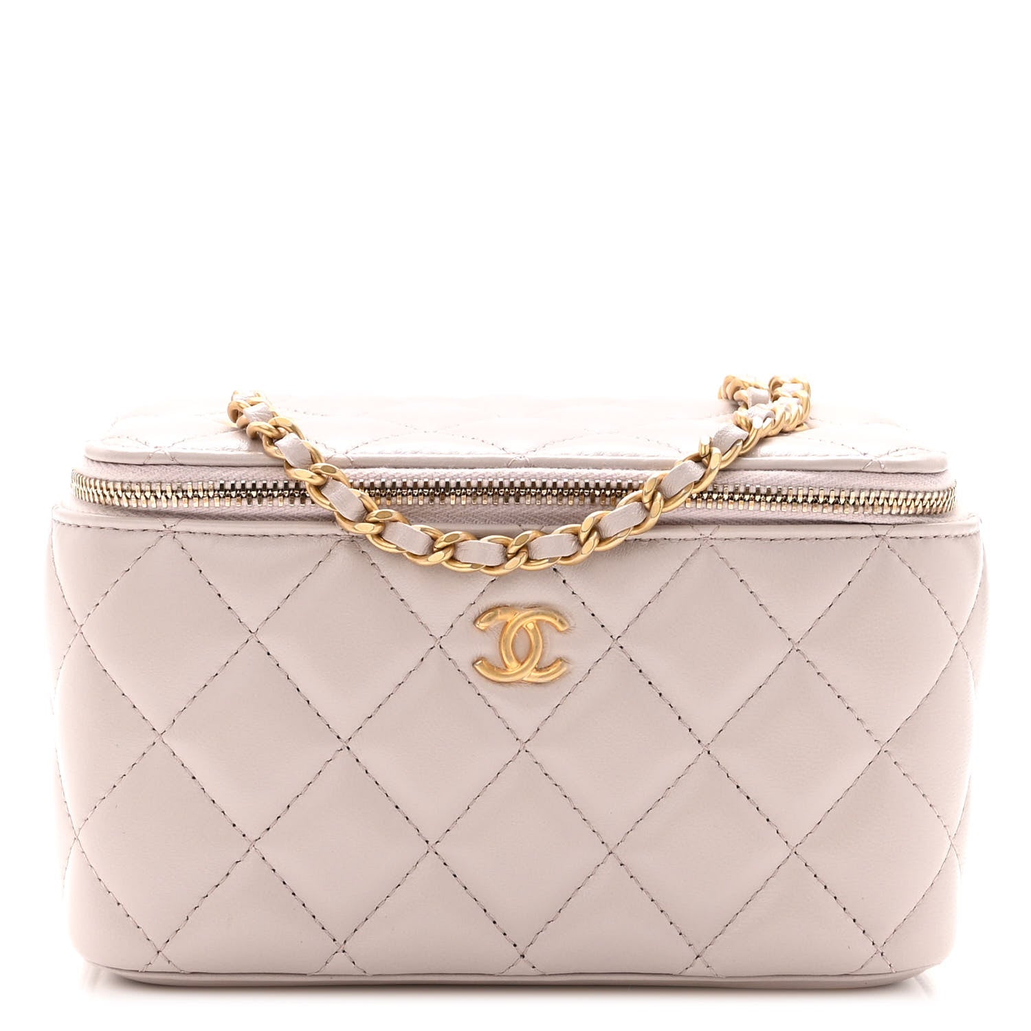 Chanel Lambskin Quilted Pearl Crush Small Vanity Case With Chain Light Purple 1 of 10
