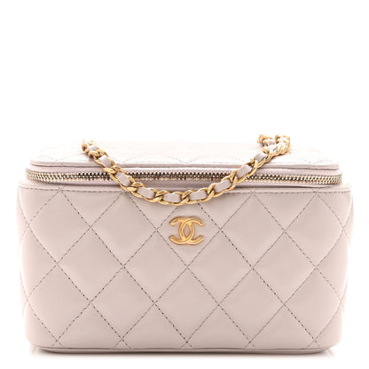 Chanel Lambskin Quilted Pearl Crush Small Vanity Case With Chain Light Purple 1 of 10