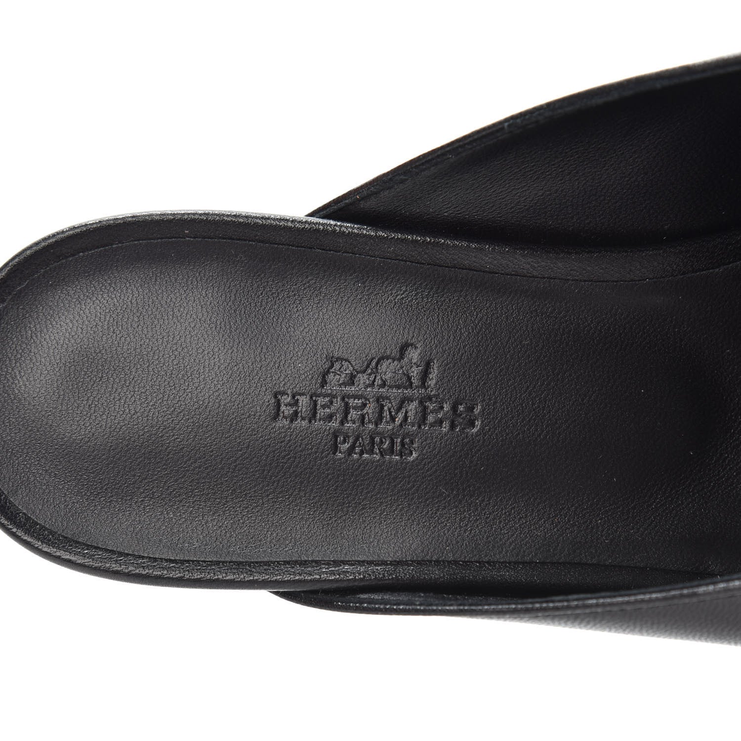 Hermes Goatskin Bi-Color Oz Mules 37.5 White Black 8 of 10