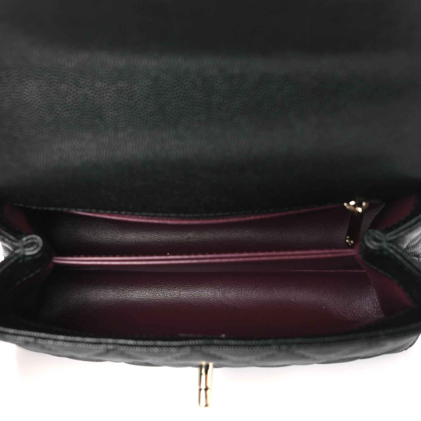 Caviar Quilted Mini Coco Handle Flap Black