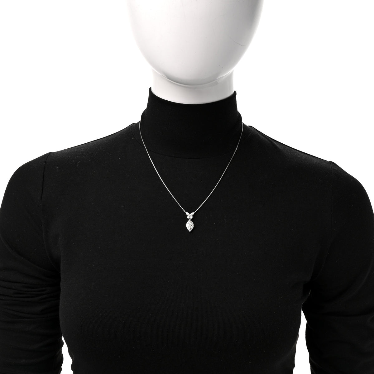 Platinum Diamond 1.40ctw Mixed Cut Pendant Necklace