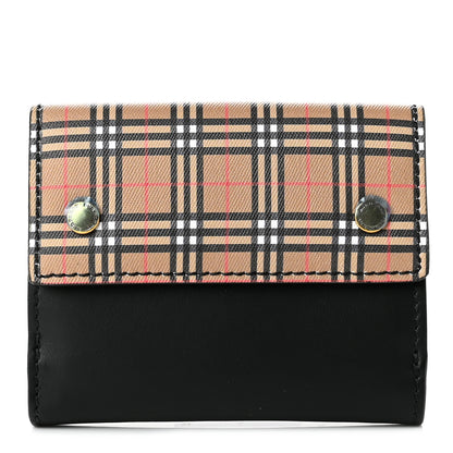 Burberry Mini Vintage Check Luna French Wallet Black 1 of 8