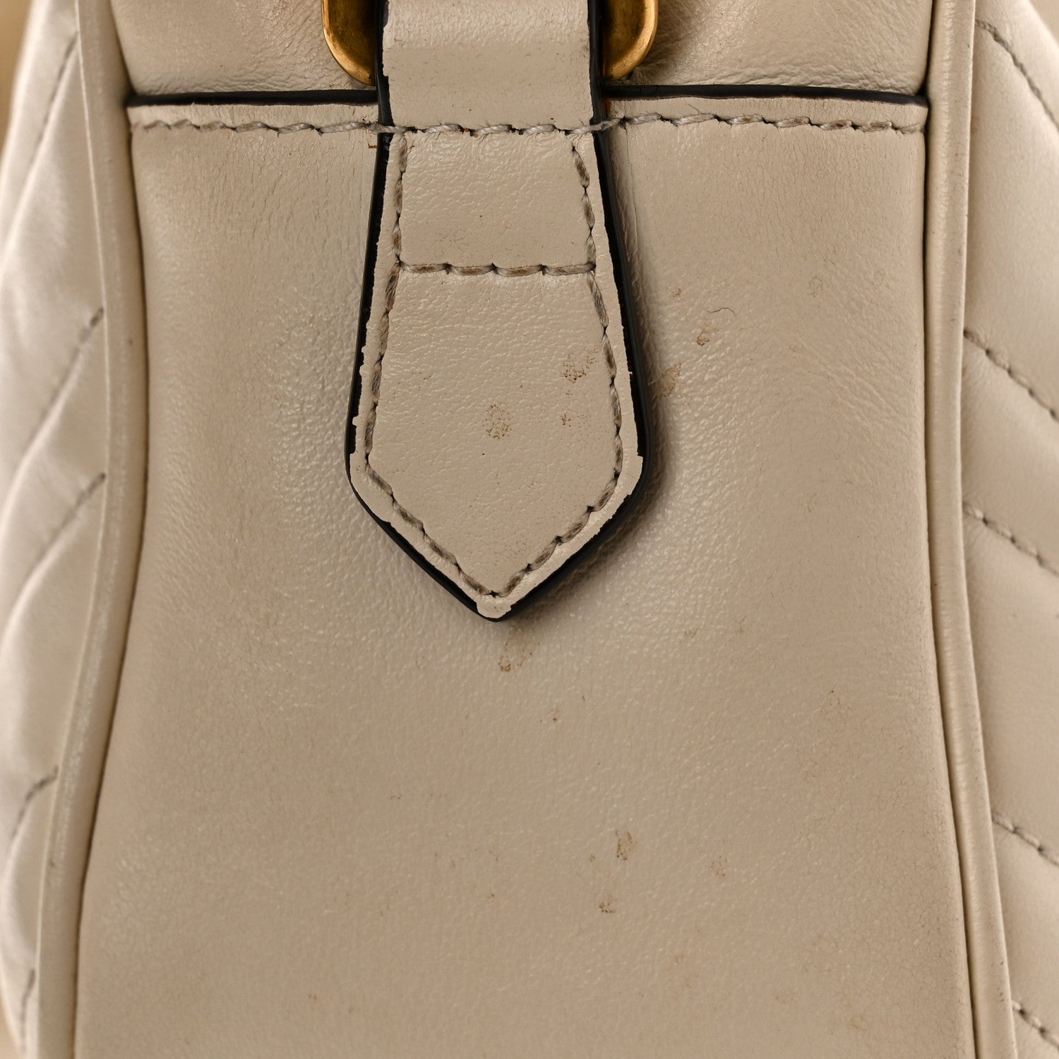 Gucci Calfskin Matelasse Small GG Marmont Chain Shoulder Bag White 13 of 15
