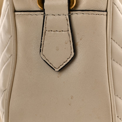 Gucci Calfskin Matelasse Small GG Marmont Chain Shoulder Bag White 13 of 15