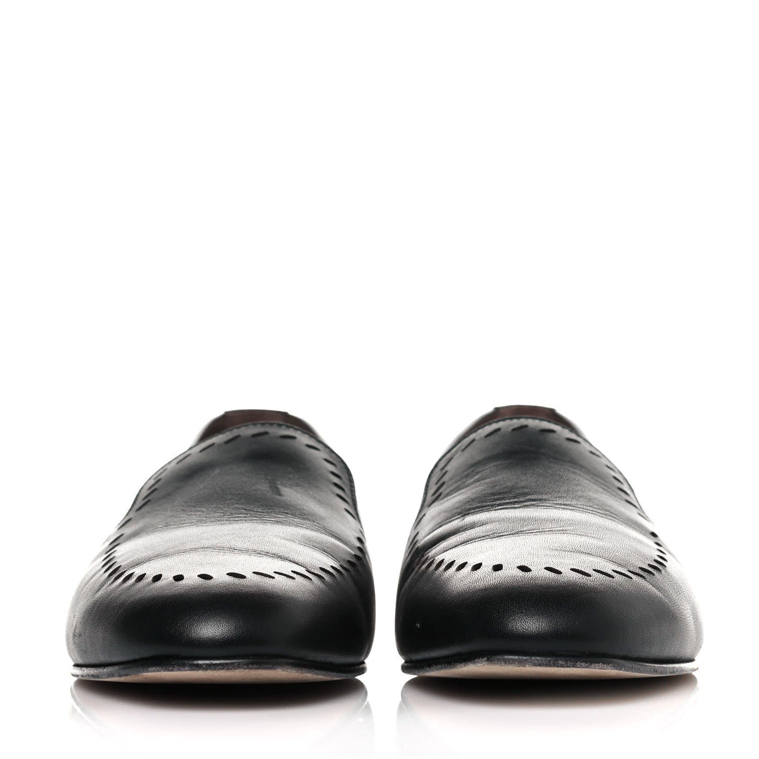 Hermes Calfskin Ovale Moccasin Loafers 38.5 Black 2 of 10