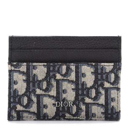 Christian Dior Grained Calfskin Oblique Card Holder Black 1 of 8