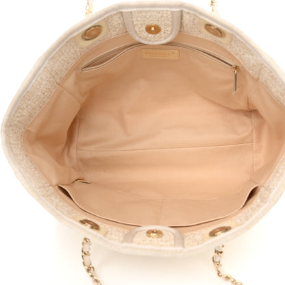 Chanel Lurex Boucle Small Deauville Tote Ivory 5 of 15