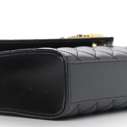 Saint Laurent Grain De Poudre Textured Mixed Matelasse Triquilt Medium Monogram Satchel Black 9 of 12