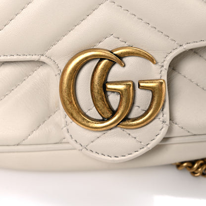 Gucci Calfskin Matelasse Super Mini GG Marmont Shoulder Bag White 12 of 12
