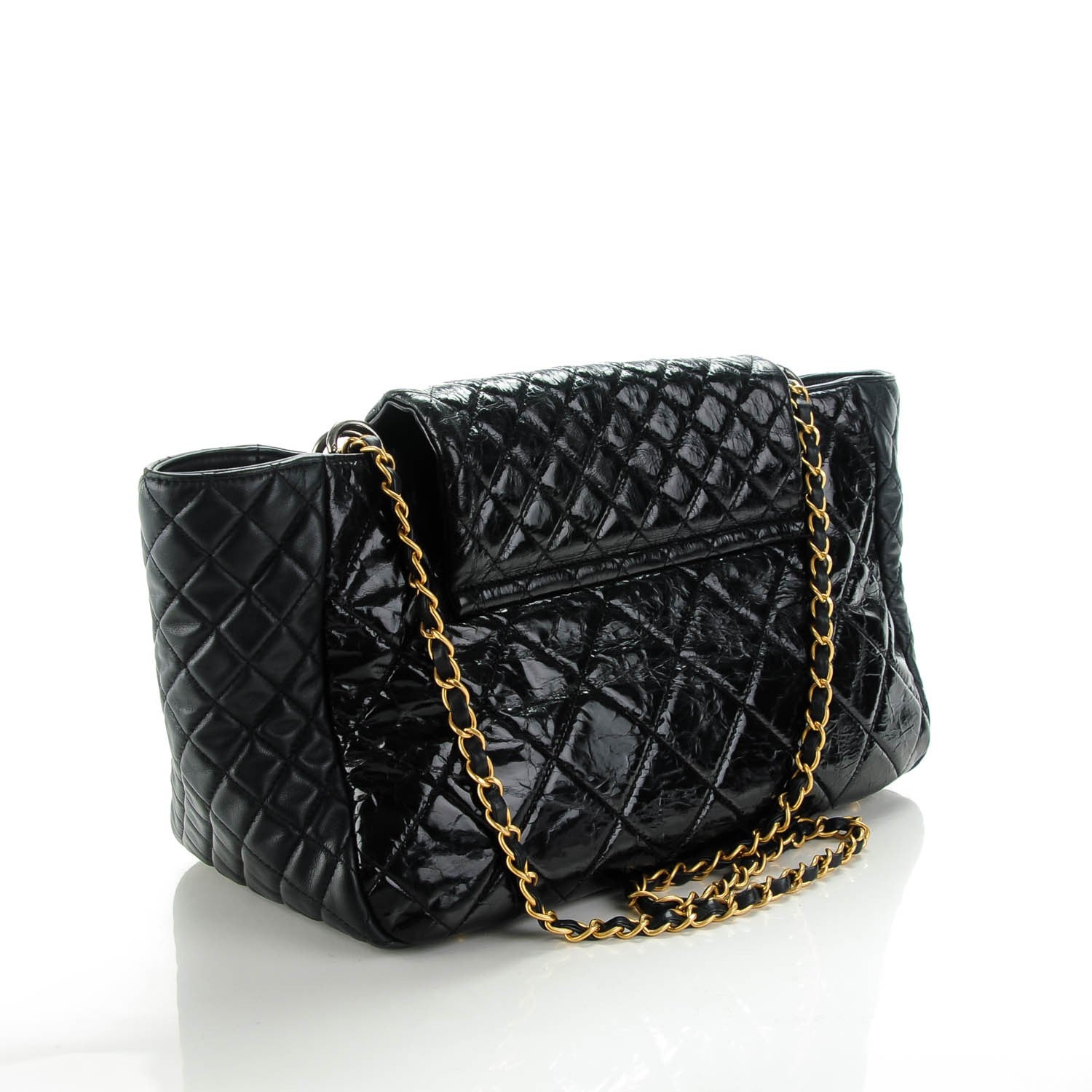 Chanel Glazed Calfskin Quilted Large Mademoiselle East West Flap Black 3 of 7