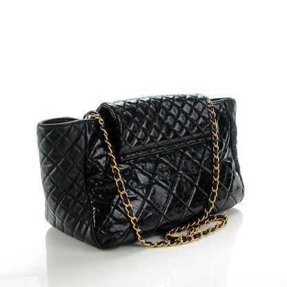 Chanel Glazed Calfskin Quilted Large Mademoiselle East West Flap Black 3 of 7