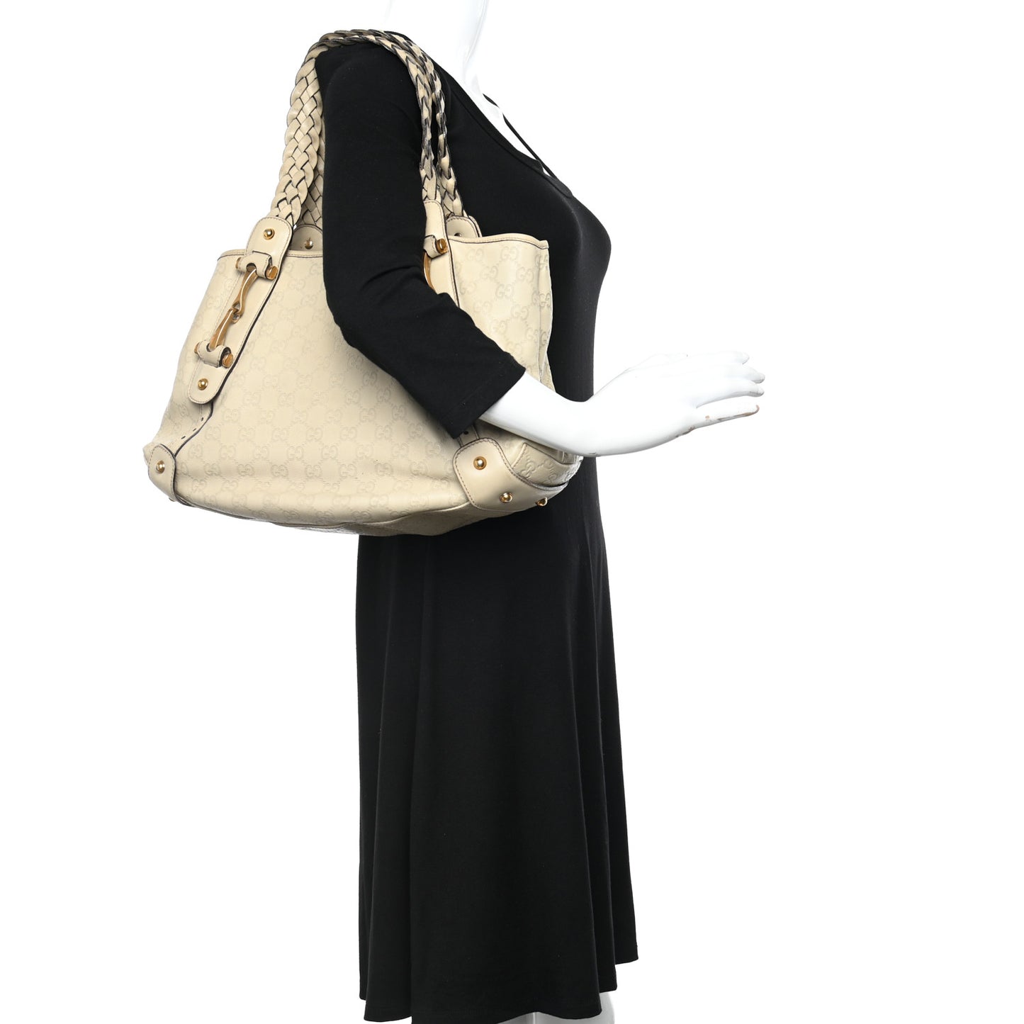Guccissima Small Pelham Shoulder Bag Off White