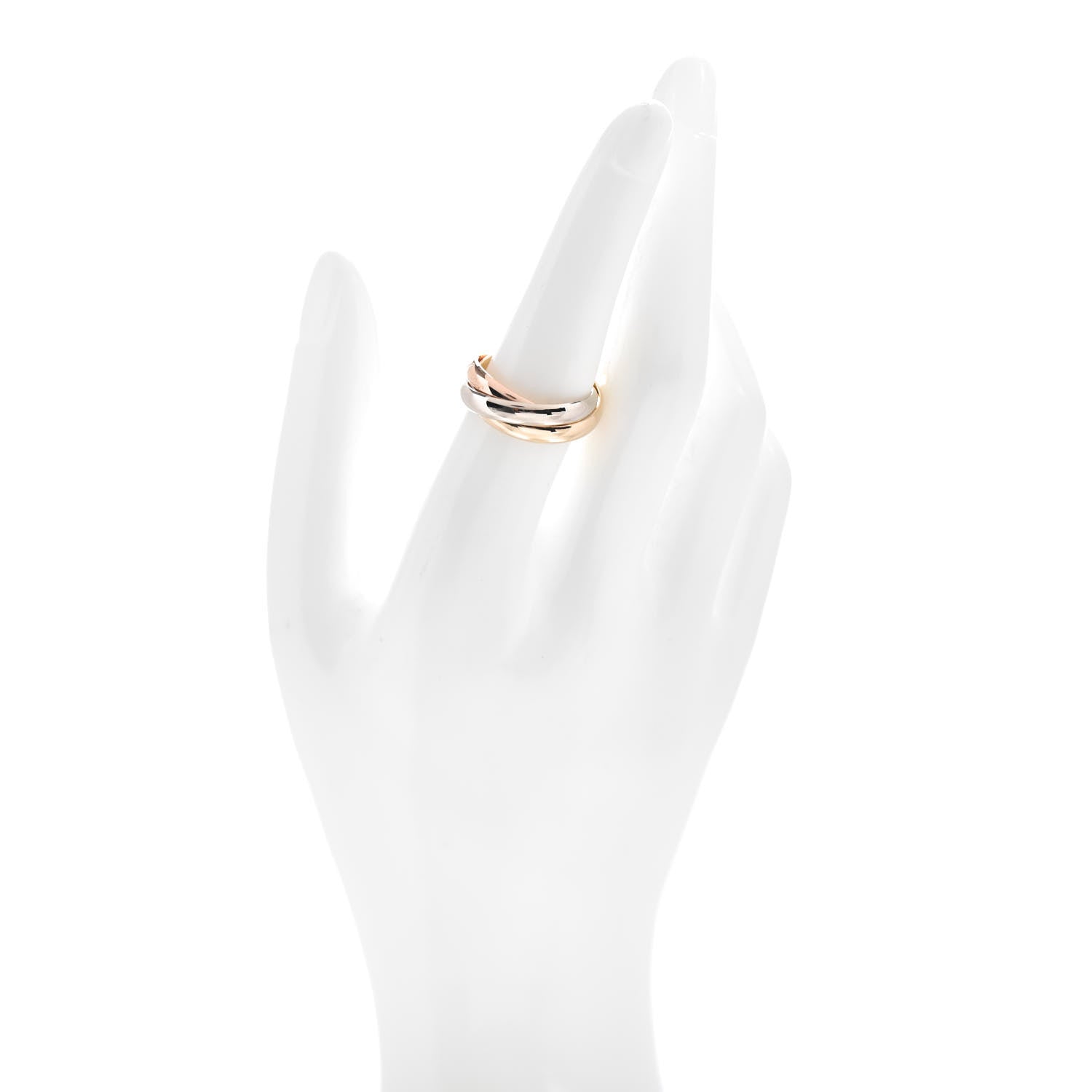 Cartier 18K Pink Yellow White Gold Classic Les Must De Cartier Trinity Ring 56 7.5 2 of 4
