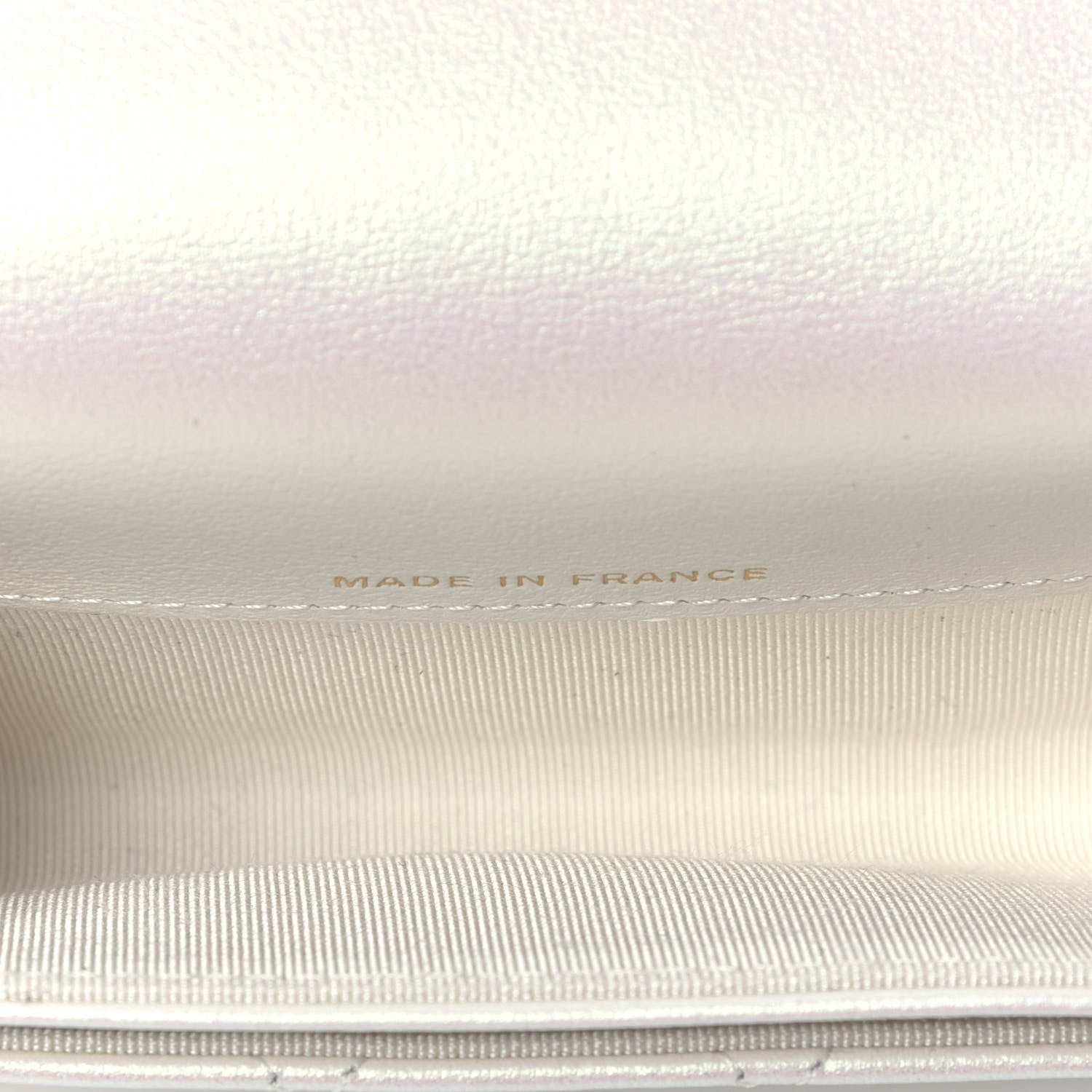 Chanel Iridescent Lambskin Quilted Flap Card Holder Wallet Ivory 5 of 8