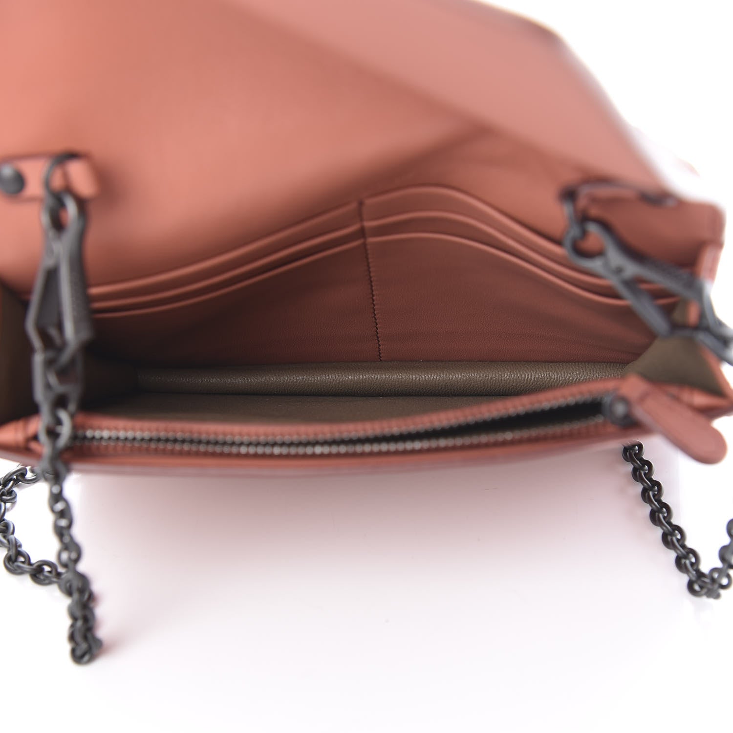 Bottega Veneta Nappa Ayers Intrecciato Butterfly Chain Wallet Corallo 5 of 11