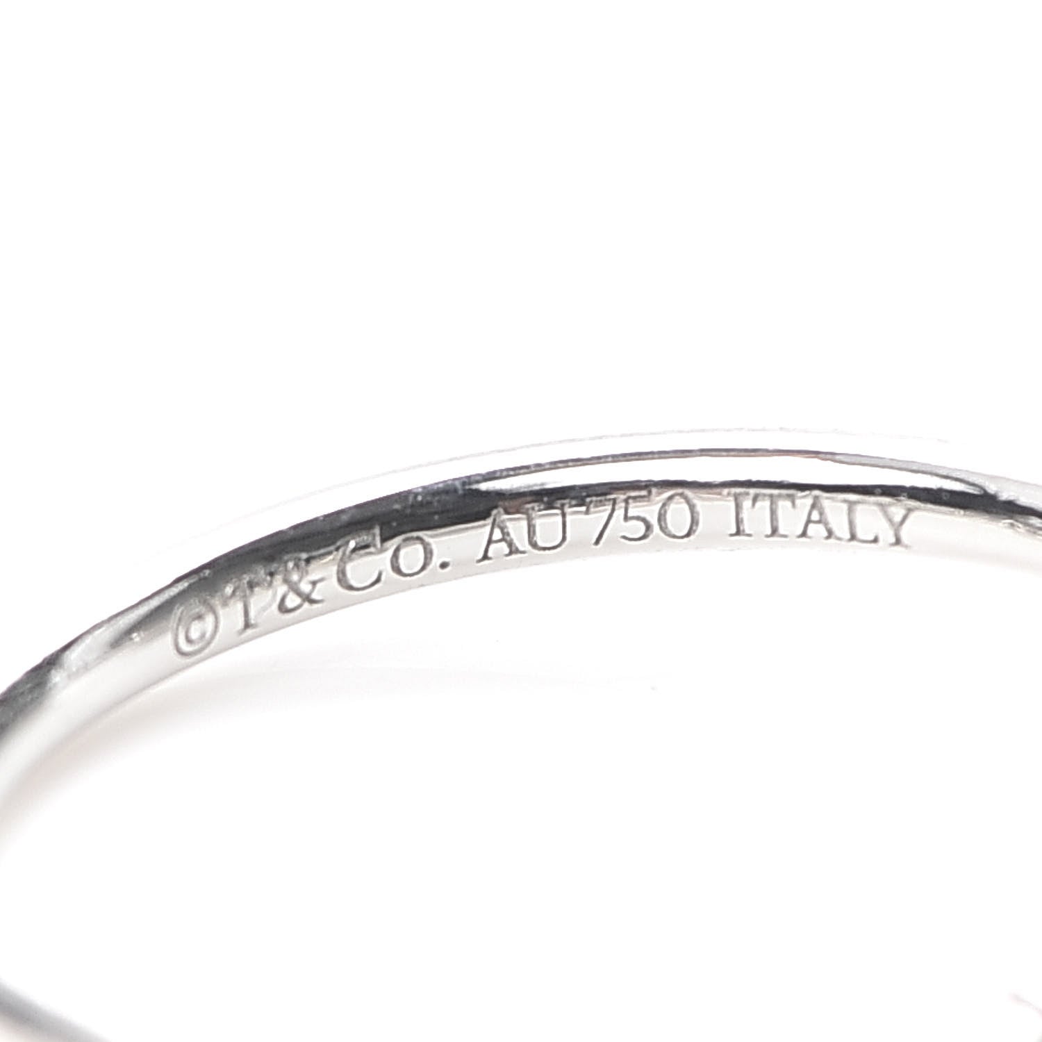 Tiffany 18K White Gold Diamond T Wire Ring 53 6.5 4 of 5