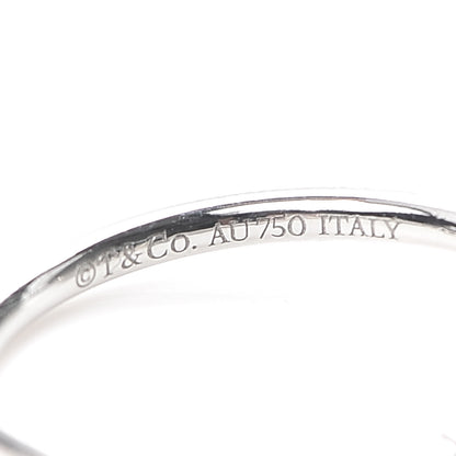 Tiffany 18K White Gold Diamond T Wire Ring 53 6.5 4 of 5