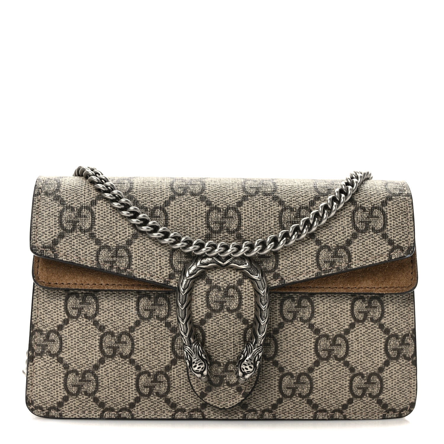 Gucci GG Supreme Monogram Super Mini Dionysus Shoulder Bag Taupe 1 of 10
