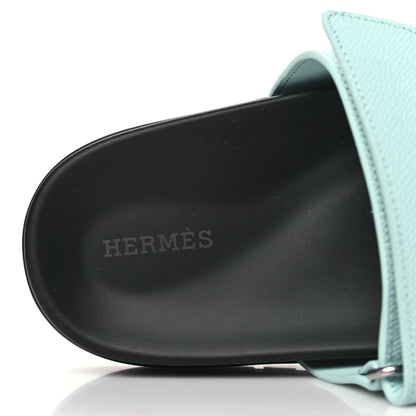Hermes Epsom Womens Chypre Sandals 39 Bleu Cristaux 7 of 9