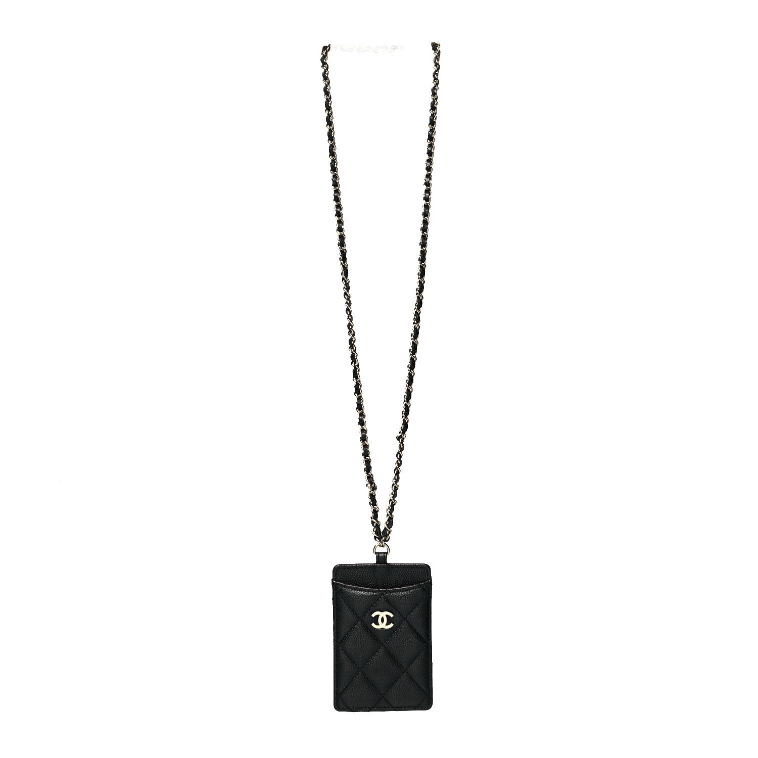 Chanel Caviar Quilted Card Holder On Chain Black 1 of 8