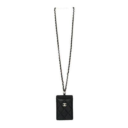 Chanel Caviar Quilted Card Holder On Chain Black 1 of 8