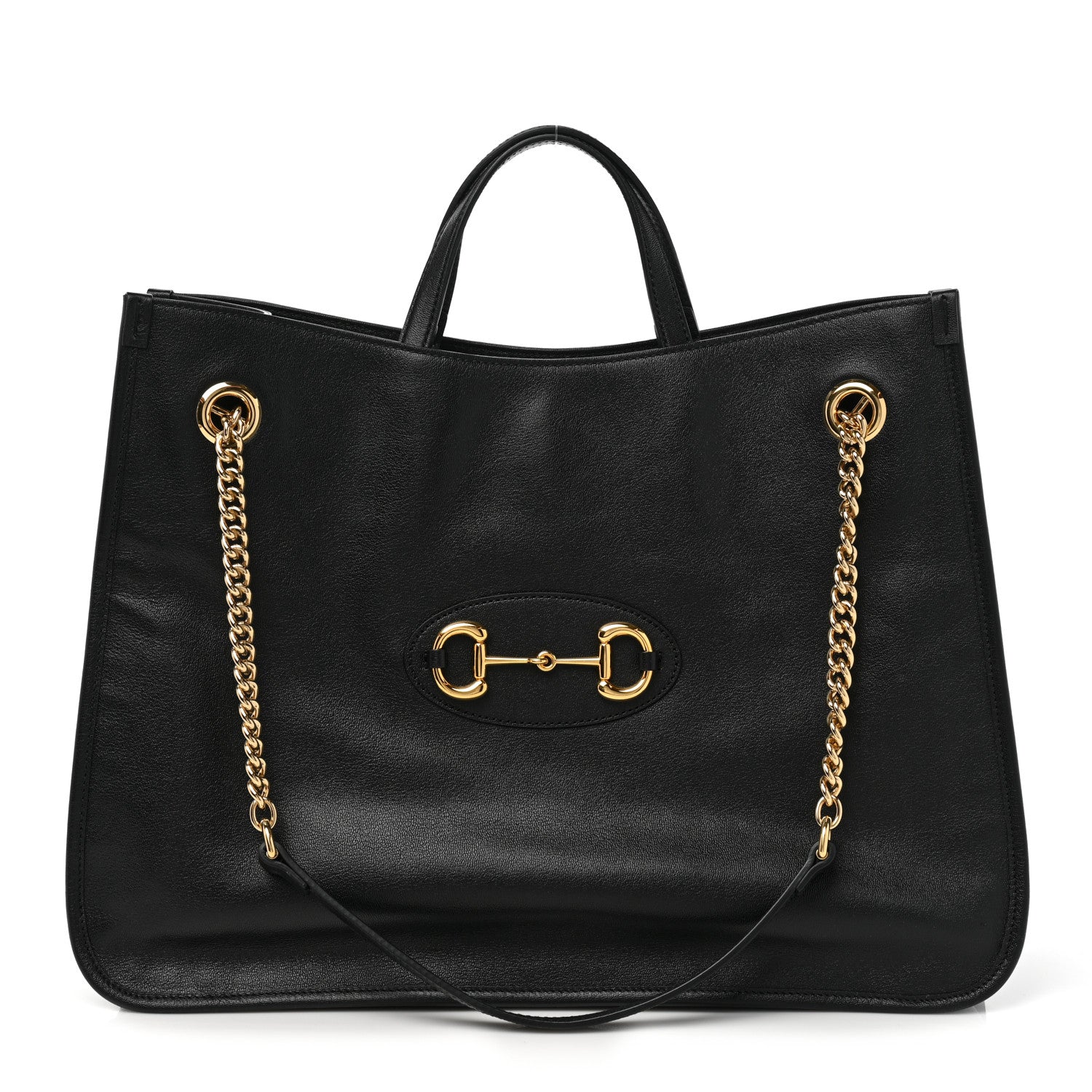 Gucci Calfskin Large Horsebit 1955 Tote Bag Black 1 of 10