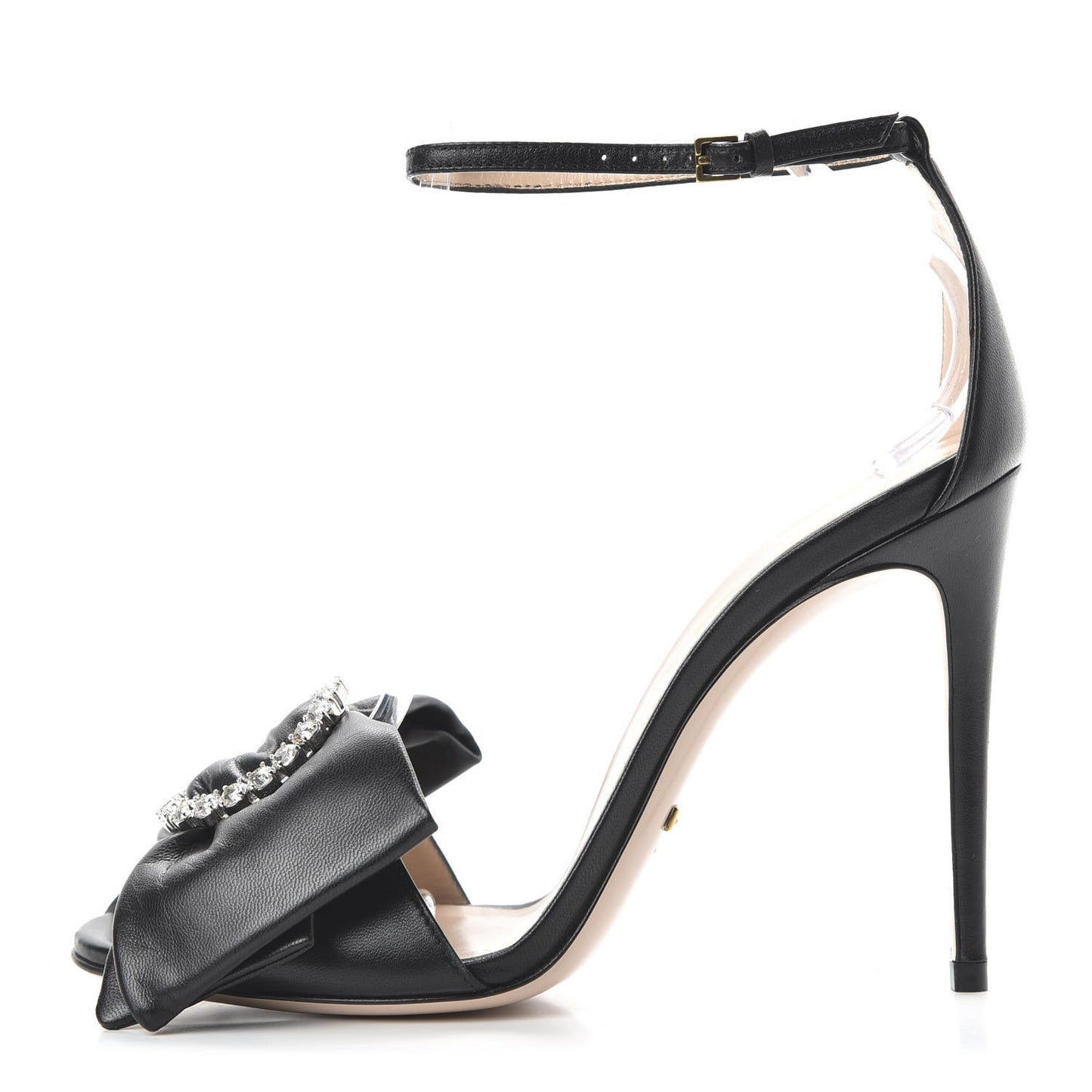 Nappa Ilse Pleated Bow Sandals 37 Black