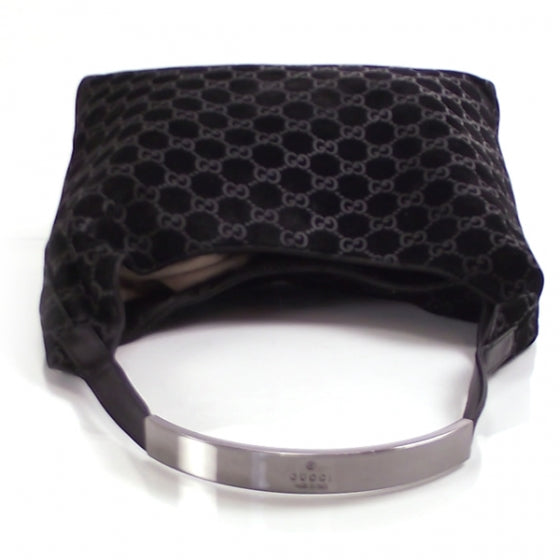 Suede Monogram Hobo Black