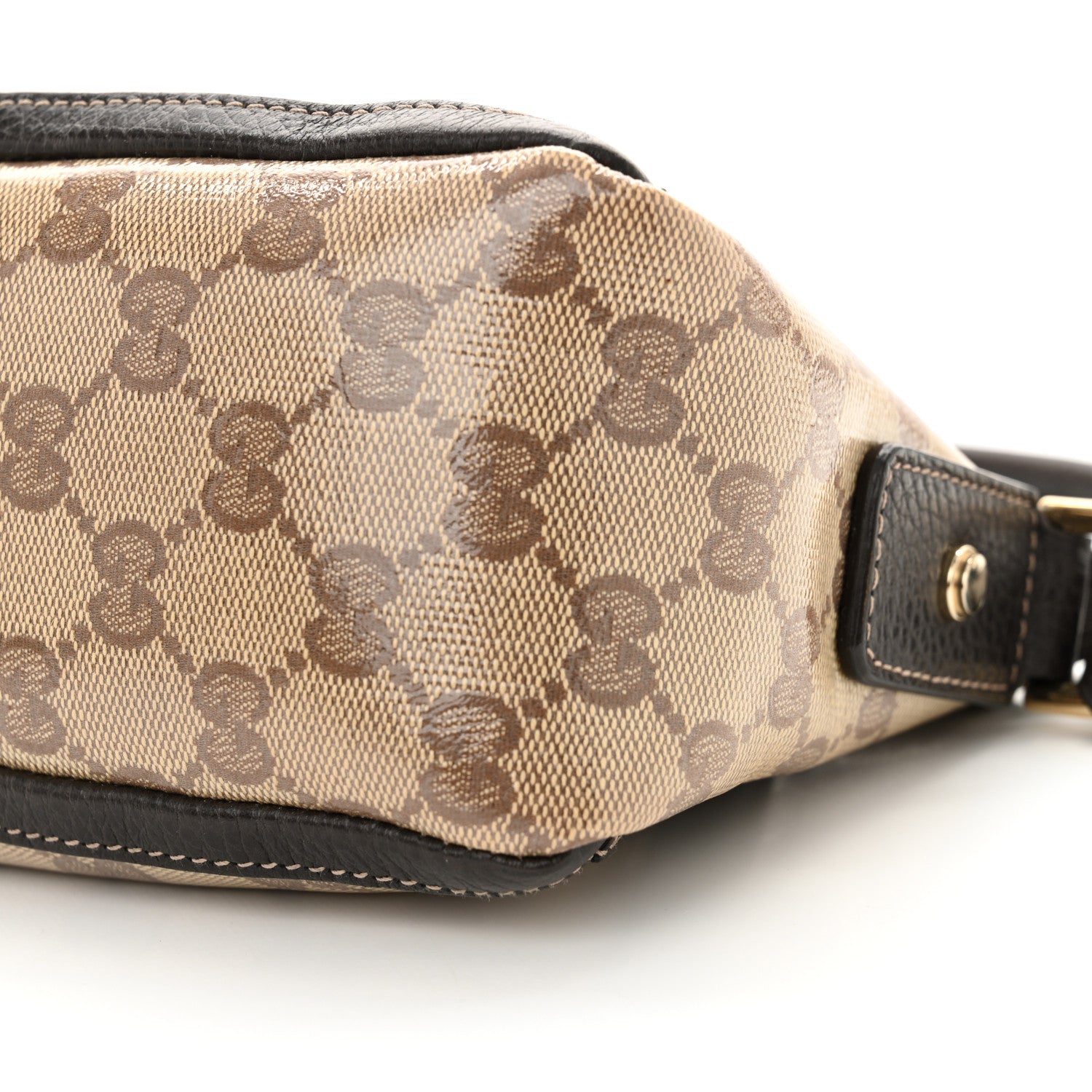 Gucci Crystal Monogram Small D Ring Gold Hobo Brown 10 of 13