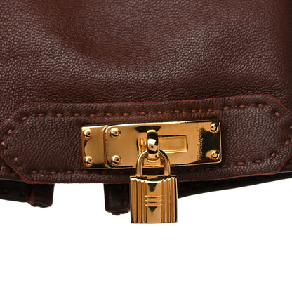 Hermes Lambskin Soya Kelly Lock Gloves 7.5 Brown 7 of 10