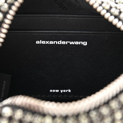 Alexander Wang Mesh Crystal Rhinestone Mini Heiress Pouch Black Silver 6 of 11