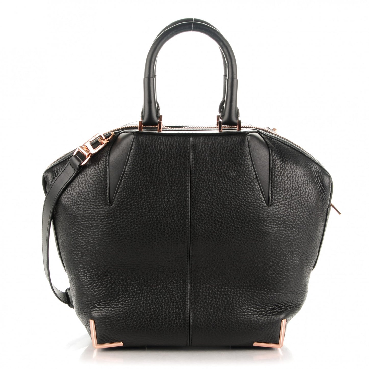 Pebbled Calfskin Small Emile Soft Black Rose Gold Hardware