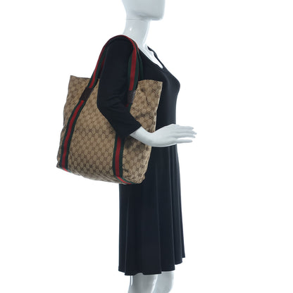 Gucci GG Monogram Medium Web Handle Vertical Tote Dark Brown 2 of 10