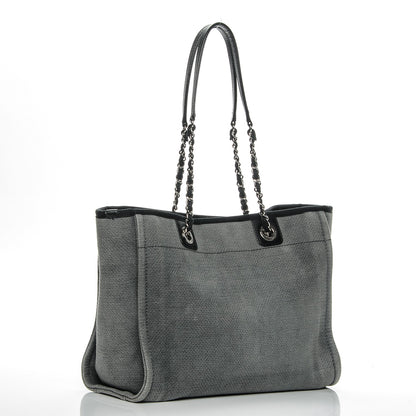 Chanel Canvas Small Deauville Tote Grey 3 of 7