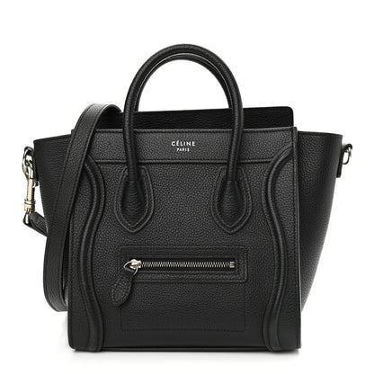 Celine Drummed Calfskin Nano Luggage Black 1 of 12
