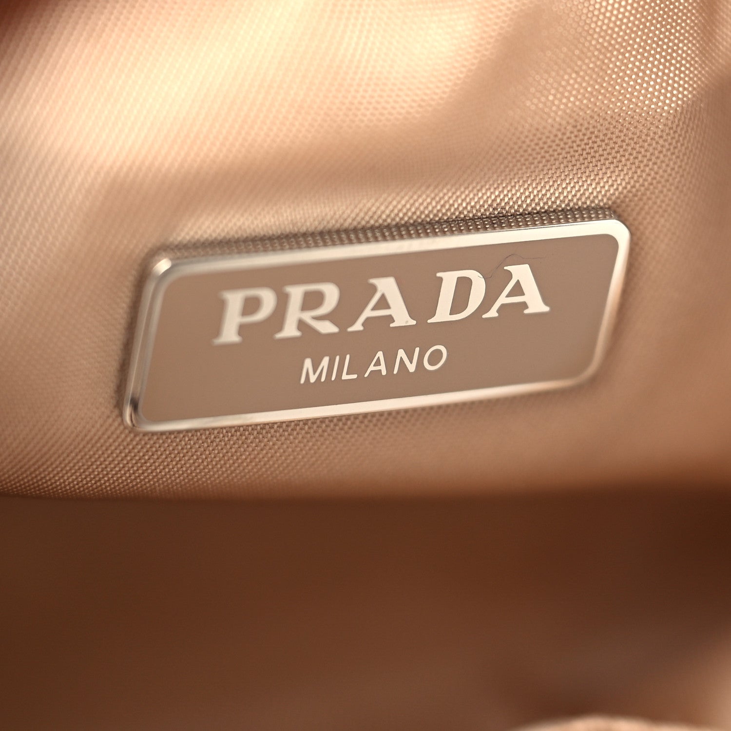 Prada Saffiano Tessuto Nylon Vela Bucket Wristlet Cammeo 6 of 10