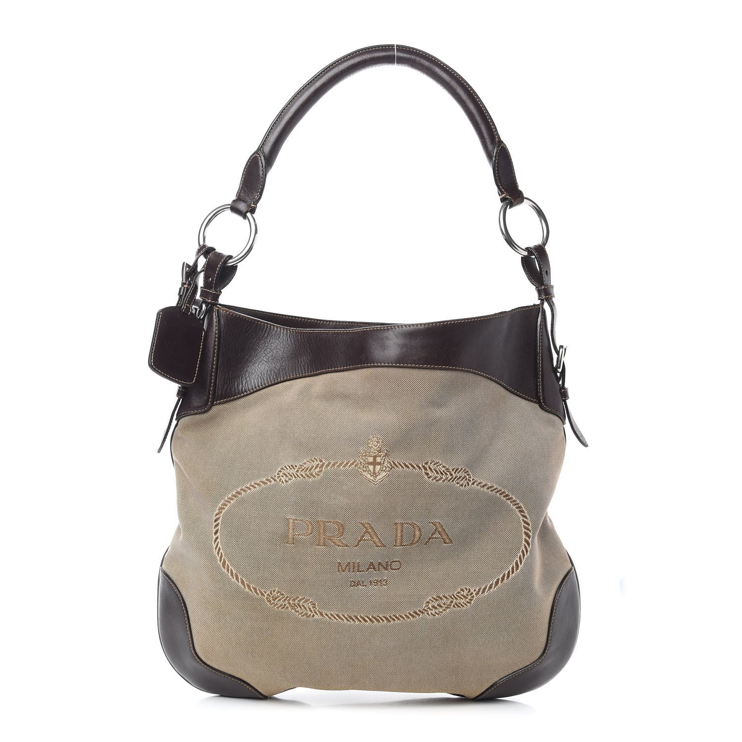 Prada Jacquard Logo Shoulder Bag Corda Bruciato 1 of 13