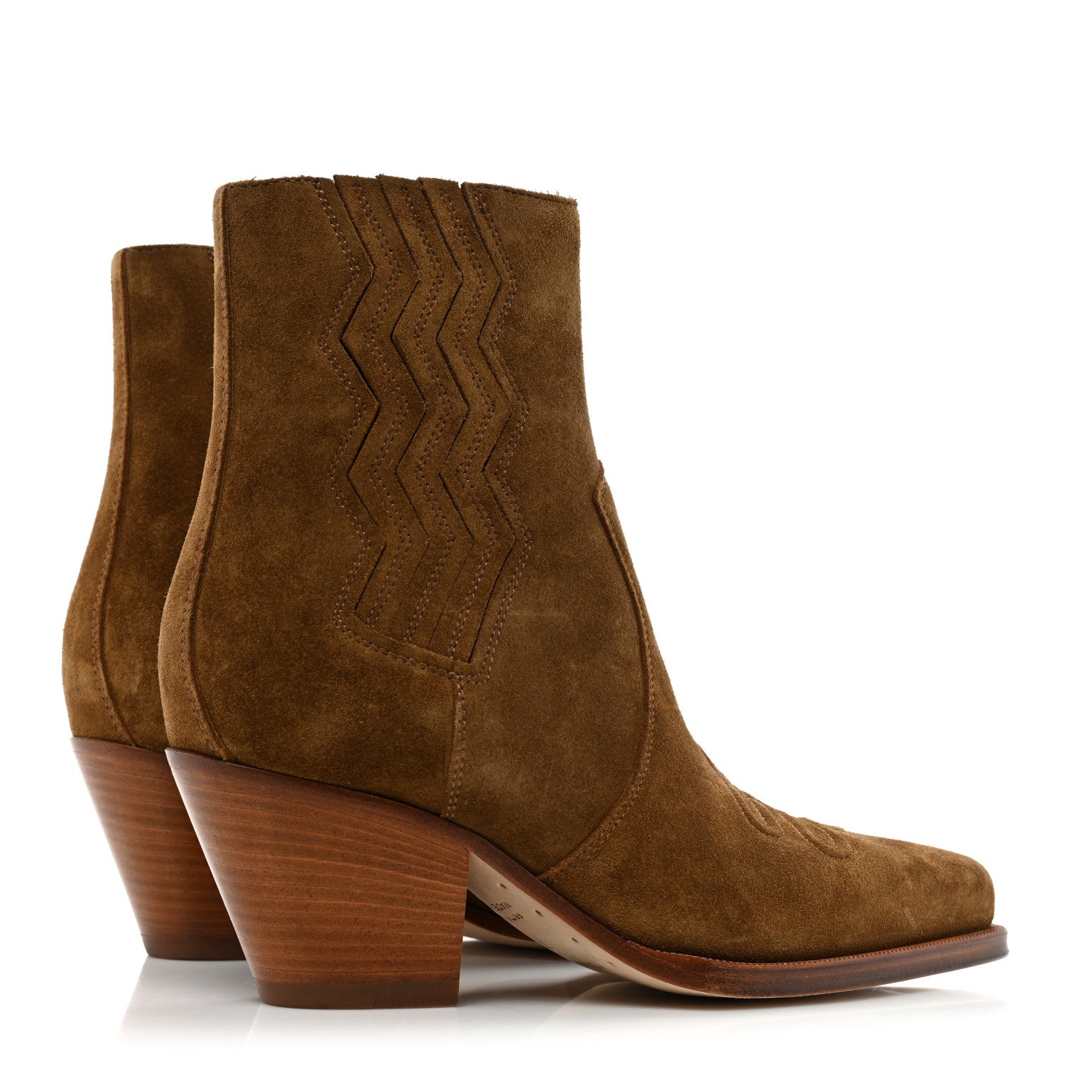 Hermes Suede Womens Vegas Ankle Boot 37 Brun Fume 4 of 9